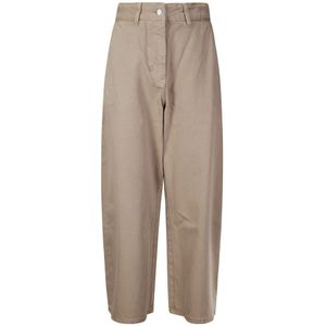 Studio Nicholson, Dames, Broeken, Bruin, Maat: 3XS Denim,