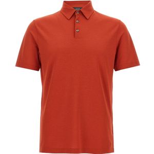 Zanone, Heren, Tops, Oranje, Maat: M Katoen,