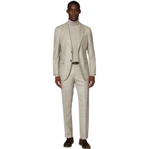 Boggi Milano, Heren, Pakken, Beige, Maat: XS Wol,