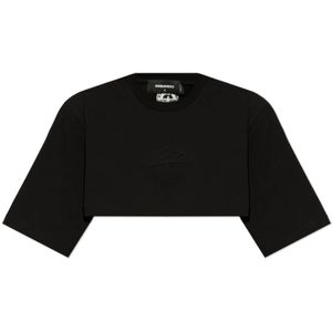 Dsquared2, Dames, Tops, Zwart, Maat: L Katoen,