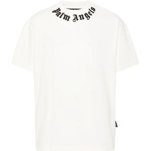 Palm Angels, Heren, Tops, Wit, Maat: L Katoen,