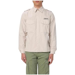 Aspesi, Heren, Overhemden, Beige, Maat: XL Katoen,
