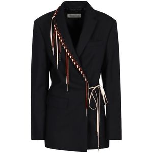 Dries Van Noten, Dames, Jassen, Blauw, Maat: S Zijde,