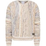 Carlo Colucci - Gebreide Trui - Beige - Heren - Opvallend Patroon