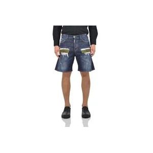 Dsquared2 Vintage Stijl Denim Shorts voor Heren , Blue , Heren , Maat: XS
