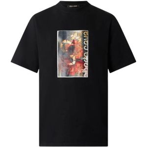 Roberto Cavalli, Heren, Tops, Zwart, Maat: M Katoen,