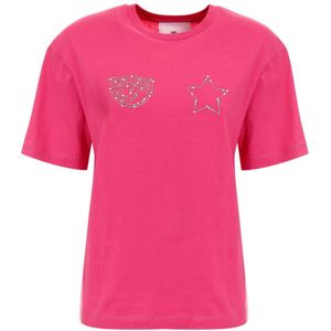 Chiara Ferragni Collection, Dames, Tops, Roze, Maat: 2XS