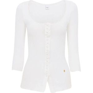 Chloé, Dames, Truien, Wit, Maat: S Katoen,