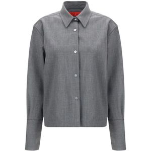 TheLatest, Dames, Blouses & Shirts, Grijs, Maat: XS Wol,