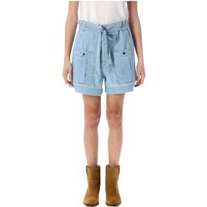 Marant étoile, Dames, Korte broeken, Blauw, Maat: 2XS Denim,