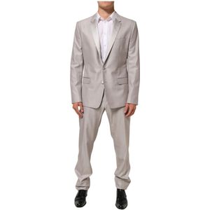 Dolce & Gabbana, Heren, Pakken, Grijs, Maat: XL Zijde,