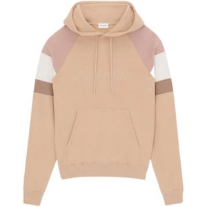Saint Laurent, Heren, Sweatshirts & Hoodies, Beige, Maat: L Katoen,