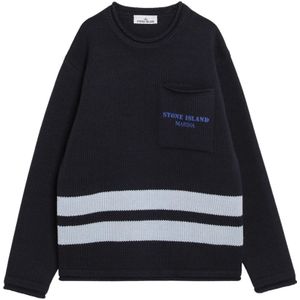 Stone Island, Heren, Truien, Blauw, Maat: M