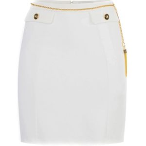 Elisabetta Franchi, Dames, Rokken, Wit, Maat: L Poliester,
