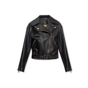 Versace Leren jas , Black , Dames , Maat: XS