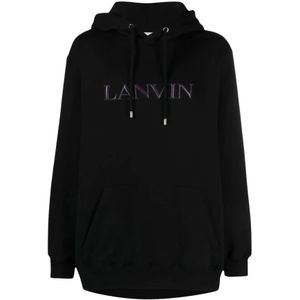Lanvin, Heren, Sweatshirts & Hoodies, Zwart, Maat: L Katoen,