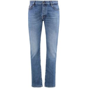 Moorer, Heren, Jeans, Blauw, Maat: W29 Katoen,