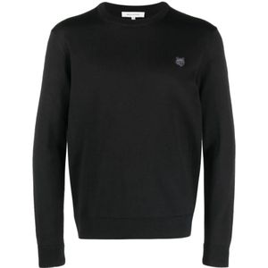 Maison Kitsuné - Fox Logo Patch Sweater - Zwart - Wol - Heren