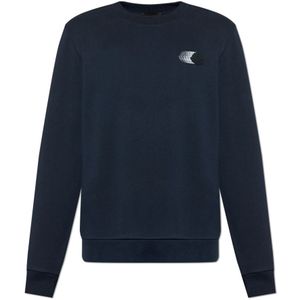 Moncler, Heren, Sweatshirts & Hoodies, Blauw, Maat: M Katoen,