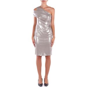 Lauren Ralph Lauren - Cocktailjurk - Zilver - Knielengte - Slanke Pasvorm