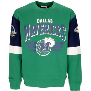 Mitchell & Ness, Heren, Sweatshirts & Hoodies, Groen, Maat: L Katoen,