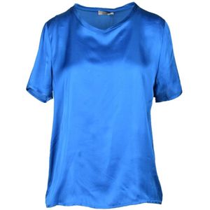 Think!, Dames, Blouses & Shirts, Blauw, Maat: XS Viscose,