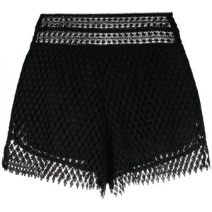 Ermanno Scervino, Dames, Korte broeken, Zwart, Maat: XS Katoen,