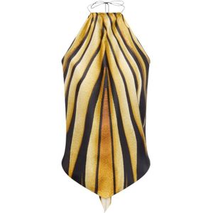 Roberto Cavalli, Dames, Tops, Veelkleurig, Maat: S Zijde,