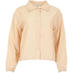 Maicazz, Dames, Blouses & Shirts, Beige, Maat: S Leer,