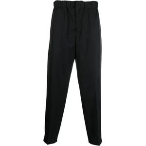 Jil Sander, Heren, Broeken, Zwart, Maat: L Wol,