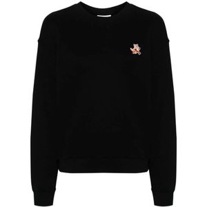 Maison Kitsuné, Dames, Sweatshirts & Hoodies, Zwart, Maat: M Katoen,