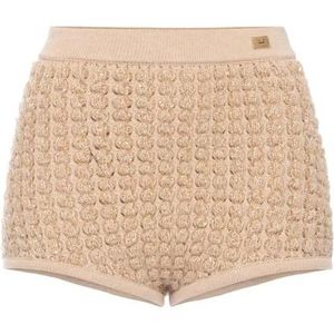 Elisabetta Franchi, Dames, Korte broeken, Geel, Maat: S Acryl,