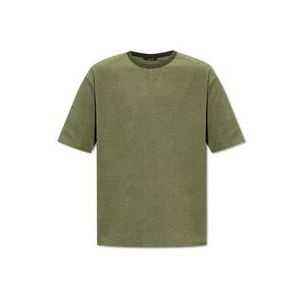 Balmain T-shirt met monogram , Green , Heren , Maat: M