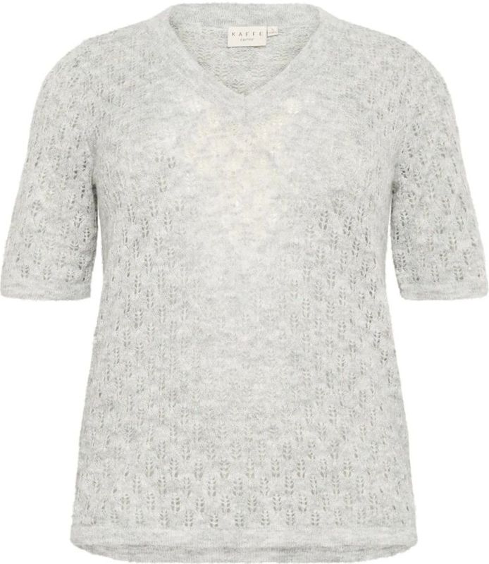 Kaffe Curve - Truien - Grijs - ½ Mouwen - V-hals