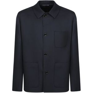 Lardini, Heren, Jassen, Blauw, Maat: L Wol,