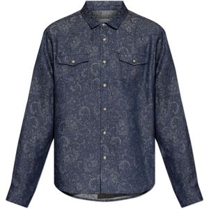 Etro, Heren, Overhemden, Blauw, Maat: M Katoen,