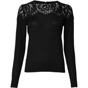 Dolce & Gabbana - Zwart - Bloemen Kant Lange Mouwen Blouse - Kasjmier