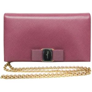 Salvatore Ferragamo Pre-owned, Dames, Pre-owned, Roze, Maat: ONE Size Leer,