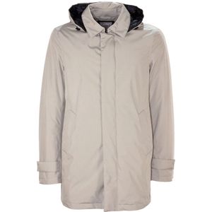Herno, Heren, Mantels, Grijs, Maat: XL Nylon,