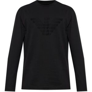 Emporio Armani, Heren, Tops, Zwart, Maat: L Leer,