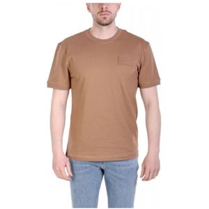 Emporio Armani Ea7, Heren, Tops, Bruin, Maat: M Katoen,