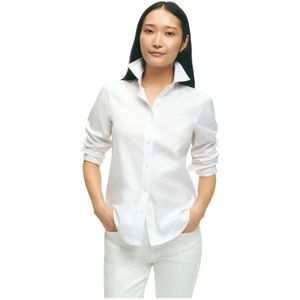 Brooks Brothers, Dames, Blouses & Shirts, Wit, Maat: 3XS Katoen,