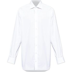 Brioni, Heren, Overhemden, Wit, Maat: M Katoen,