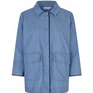 Masai - Blauwe Denim Jas - Dames - ¾ Mouwen - Overhemden