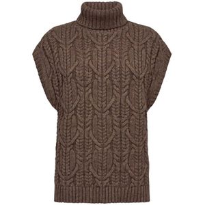 Co'Couture, Dames, Truien, Bruin, Maat: S Acryl,