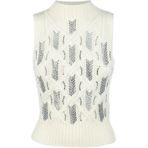 Ermanno Scervino, Dames, Truien, Wit, Maat: M Wol,