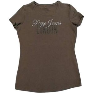 Pepe Jeans, Dames, Tops, Groen, Maat: XS Katoen,