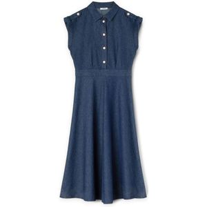 Motivi, Dames, Jurken, Blauw, Maat: 2XS Katoen,