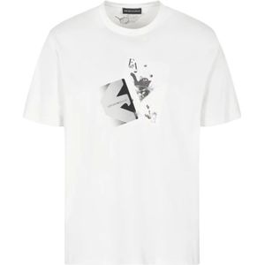 Emporio Armani, Heren, Tops, Wit, Maat: M Katoen,