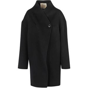 Alessia Santi, Dames, Mantels, Zwart, Maat: S Denim,